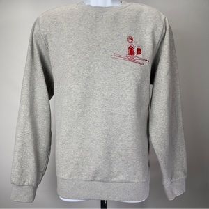 𝅺bonobos Men’s Slim Crewneck Embroidered Skiing Intarsia Fleece Size Large